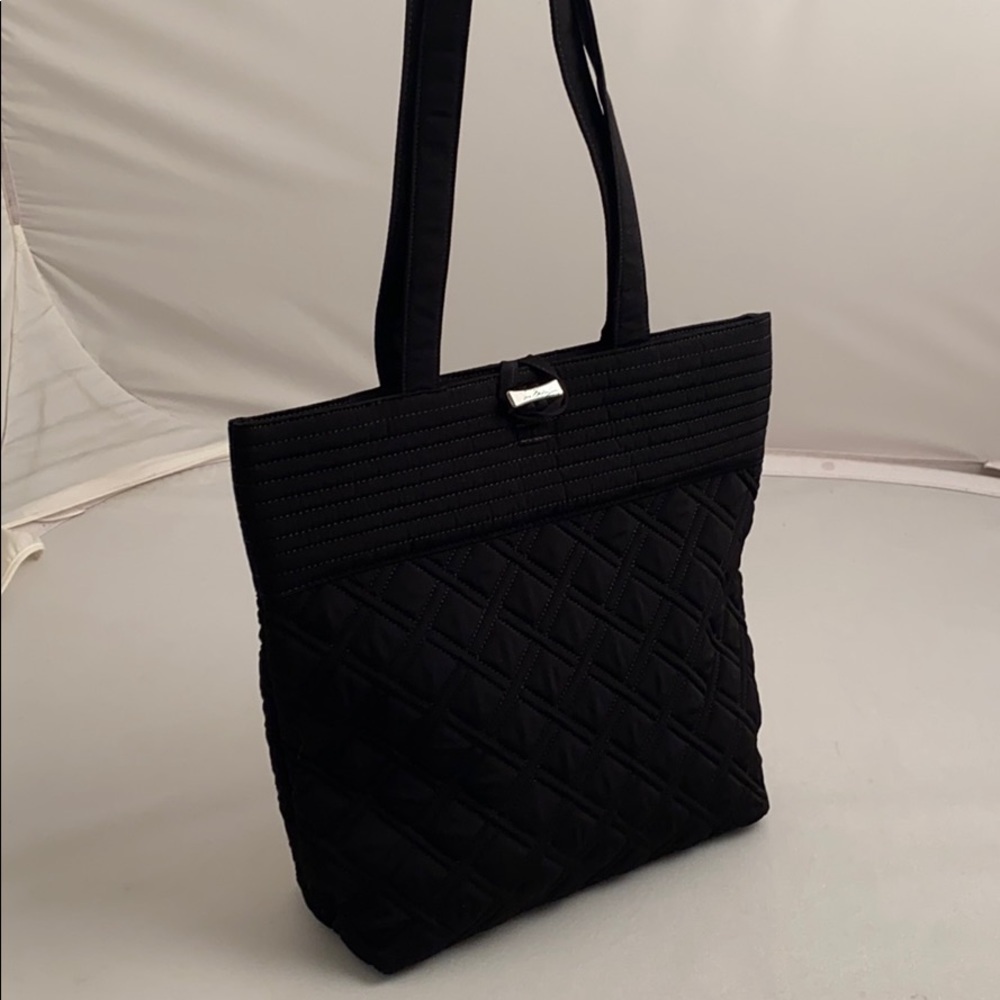 Vera Bradley quilted black toggle close tote bag - Picture 5 of 13